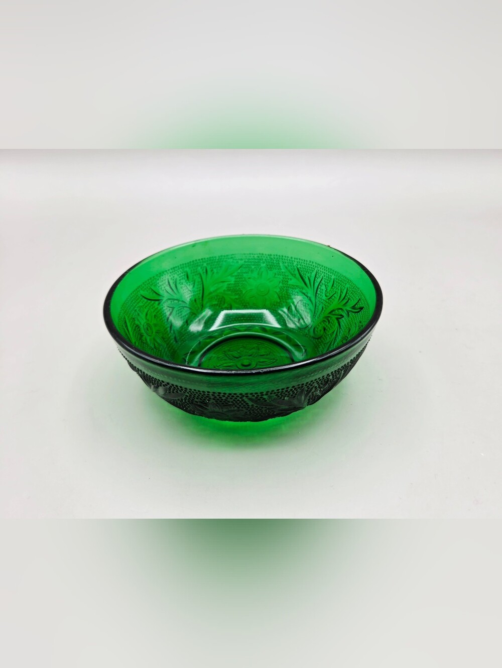 Anchor Hocking Sandwich Forest Green Fruit Dessert Bowl, Discontinued